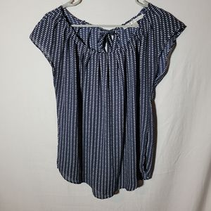 3/$15 Navy Hearts Womens Blouse